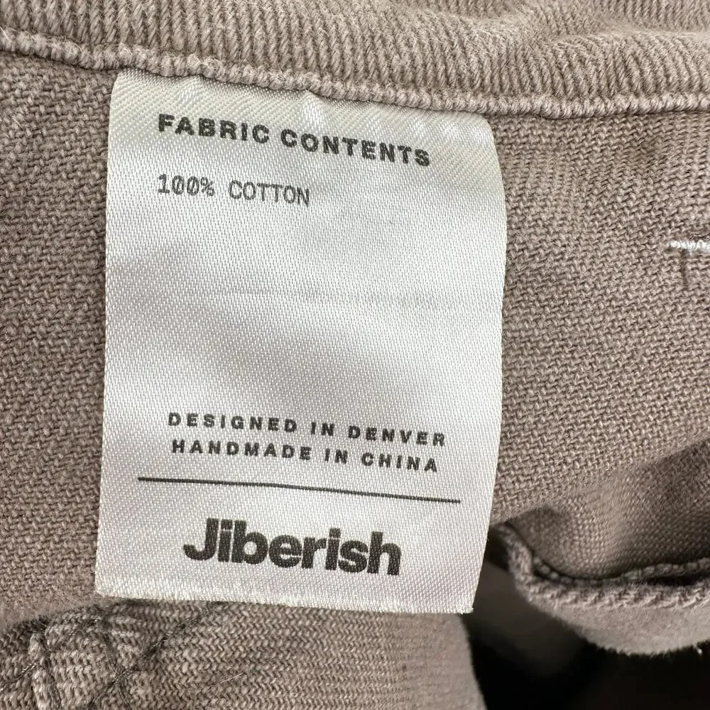 Jiberish Men's Cargo Pants Jeans Relaxed Baggy Tan 34 Skater Grunge Streetwear